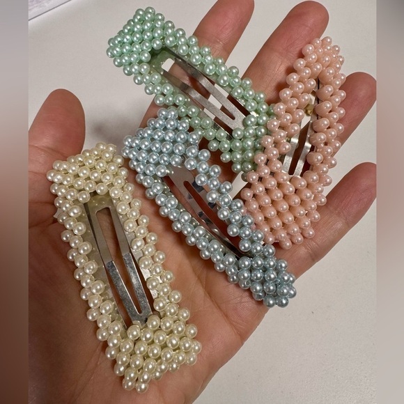 A New Day Faux Pearl Large Hair Clip Set + NO CREASE HAIR STYLING CLIPS - 3 PACK - Picture 3 of 12